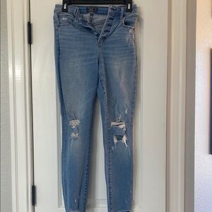 Women's Distressed Blue Jeans